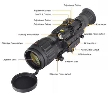 3x50 Infrared Digital Night Vision Scope With IR Illuminator For Security