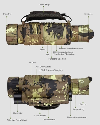 5x8 Night Vision Optics Handheld Monocular Telescope Rechargeable
