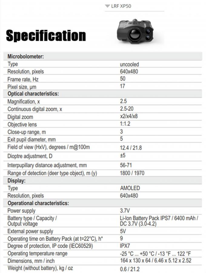 Waterproof IPX7 Thermal Imaging Binoculars Accolade 2 LRF Binoculars